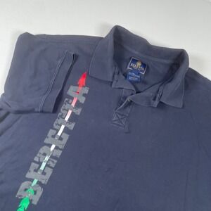 Beretta Since 1526 Men's‎ Large Blue Pima Cotton Polo Shirt Graphic Arrow Italy